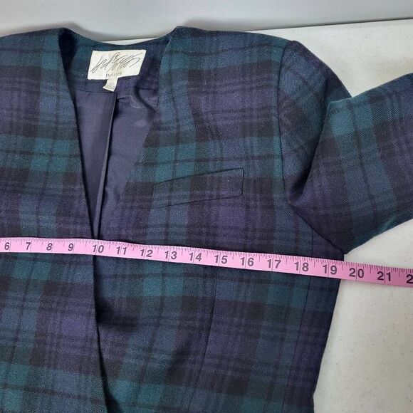 VTG Lord & Taylor Womens Tartan Wool Suit Size 6P Jacket Skirt Academia Preppy - Picture 9 of 14
